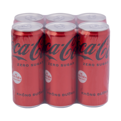 Lô 6 nước ngọt Coca-Cola Zero lon 320ml chính hãng