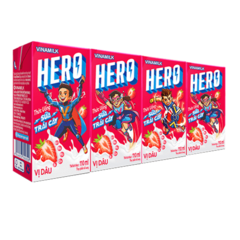 Lốc 4 sữa trái cây Vinamilk hero dâu 110ml chính hãng | Siêu Thị GO!– Thực phẩm giá tốt
