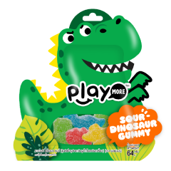 Kẹo dẻo Playmore con khủng long 64g chính hãng