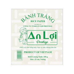 Bánh tráng An Lợi 22cm vuông 250g chính hãng