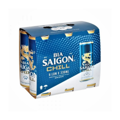 Lô 6 bia Saigon Chill 330ml chính hãng