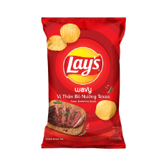 Snack khoai tây Lays Wavy vị thăn bò nướng Texas 150g chính hãng