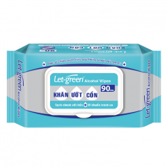 Khăn ướt cồn Let-green 90 miếng chính hãng