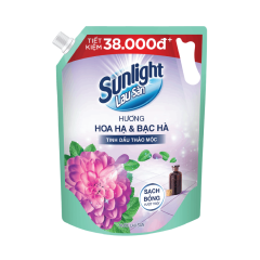 Nước lau sàn Sunlight hương hoa Hạ & Bạc Hà túi 3.6kg chính hãng