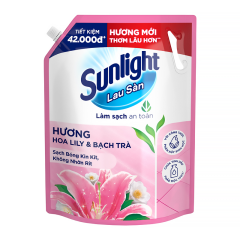 Nước lau sàn Sunlight hương hoa Lily & Bạch trà túi 3.6kg chính hãng