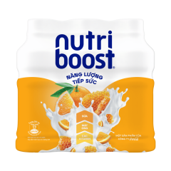 Lô 6 chai nước trái cây Nutriboost cam sữa mật ong 297ml chính hãng