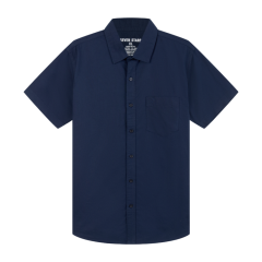 Áo sơ mi nam trơn ngắn tay M19 màu xanh đen size M chính hãng