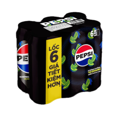 Lô 6 nước ngọt Pepsi Zero vị chanh lon 320ml chính hãng | Siêu Thị GO!– Thực phẩm giá tốt