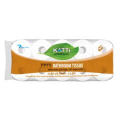 Giấy vệ sinh Katti 3 lớp 10 cuộn chính hãng