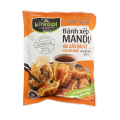 Bánh mandu hải sản rau củ Kitkool LC Foods 350g chính hãng