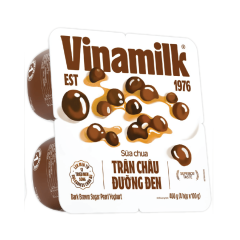 Lốc 4 sữa chua Vinamilk trân châu đường đen hộp 100g chính hãng | Siêu Thị GO!– Thực phẩm giá tốt