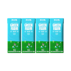 Lô 4 sữa Vinamilk Green Farm 100% không đường 180ml chính hãng | Siêu Thị GO!– Thực phẩm giá tốt