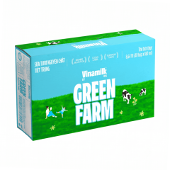Thùng 12 lô 4 sữa Vinamilk Green Farm 100% không đường 180ml chính hãng