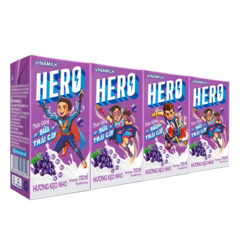 Lốc 4 Sữa trái cây Vinamilk Hero nho 110ml chính hãng | Siêu Thị GO!– Thực phẩm giá tốt