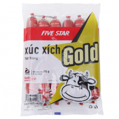 Xúc xích tiệt trùng CP Five Star Gold 40g x 5 cây chính hãng
