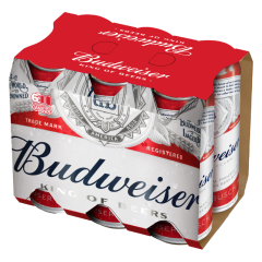 Lốc 6 Bia Budweiser Sleek lon 330ml chính hãng
