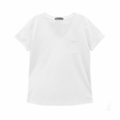 Áo thun cổ tim có túi 4086 - Trắng - size M chính hãng