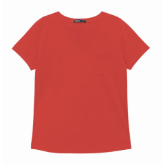 Áo thun cổ tim có túi 4086 màu đỏ size M chính hãng
