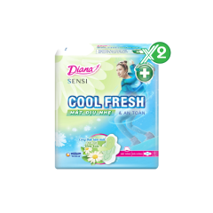 Lô 2 Băng vệ sinh Diana Sensi Cool Fresh mát dịu mỏng cánh 8 miếng chính hãng
