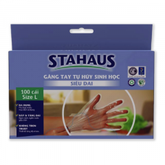 Găng tay siêu dai Stahaus hộp 100 cái size L chính hãng