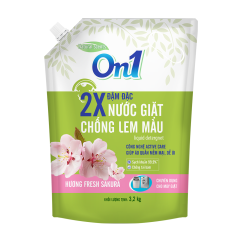 Nước giặt On1 Chống Lem Màu Fresh Sakura 3,2Kg chính hãng