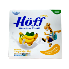 Vĩ 4 hộp sữa chua trẻ em Hoff vị chuối 55g chính hãng | Siêu Thị GO!– Thực phẩm giá tốt