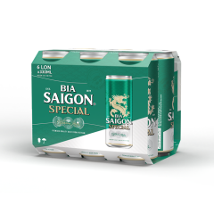Lốc 6 lon bia Saigon Special Sleek 330ml chính hãng