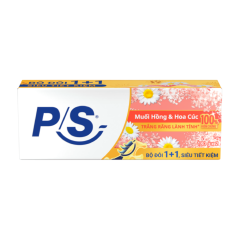 Lô 2 kem đánh răng P/S trắng răng muối hồng hoa cúc 180g chính hãng
