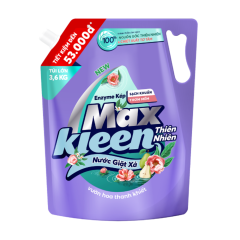Nước giặt xả Max Kleen hương hoa thanh khiết túi 3.6kg chính hãng