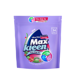 Viên giặt xả Max Kleen hương ngày thư thái túi 34 viên chính hãng