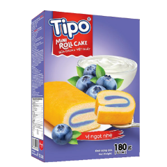 Bánh bông lan Tipo vị sữa chua việt quất hộp 180g chính hãng