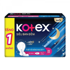 Băng vệ sinh Kotex siêu ban đêm cánh 8 miếng x 35cm chính hãng