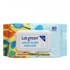 Khăn ướt kháng khuẩn Let-green 80 miếng chính hãng