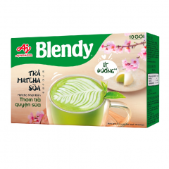 Trà sữa Blendy Matcha ít đường 10 gói x 16g chính hãng