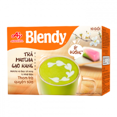 Trà sữa Blendy Matcha gạo rang ít đường 10 gói x 16g chính hãng