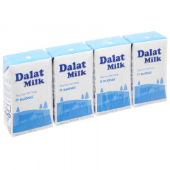 Lô 4 sữa tươi tiệt trùng Dalatmilk ít đường hộp 110ml chính hãng | Siêu Thị GO!– Thực phẩm giá tốt
