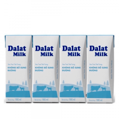 Lốc 4 Sữa Dalatmilk không đường 180ml chính hãng | Siêu Thị GO!– Thực phẩm giá tốt