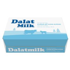 Thùng 12 lốc 4 Sữa Dalatmilk không đường 180ml chính hãng | Siêu Thị GO!– Thực phẩm giá tốt