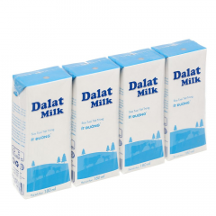 Lốc 4 Sữa Dalatmilk ít đường 180ml chính hãng | Siêu Thị GO!– Thực phẩm giá tốt