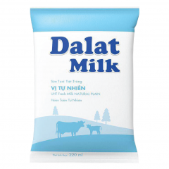 Sữa tươi tiệt trùng Dalatmilk vị tự nhiên bịch 220ml chính hãng | Siêu Thị GO!– Thực phẩm giá tốt
