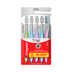 Lô 3+2 Bàn chải đánh răng Colgate slim soft in-between charcoal chính hãng