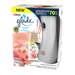 Bộ máy xịt phòng tự động Glade hoa anh đào Lily 252ml chính hãng