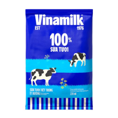 Sữa bịch Vinamilk 100% ít đường 220ml chính hãng | Siêu Thị GO!– Thực phẩm giá tốt