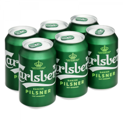 Lô 6 bia Carlsberg Danish Pilsner lon 330ml chính hãng