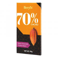 Socola Beryls không đường đắng 70% Cacao 90g chính hãng