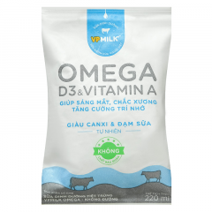 Sữa bịch VPMilk Omega không đường 220ml chính hãng | Siêu Thị GO!– Thực phẩm giá tốt