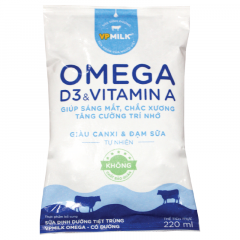 Sữa bịch VPMilk Omega có đường 220ml chính hãng | Siêu Thị GO!– Thực phẩm giá tốt