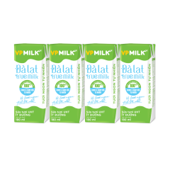 Lốc 4 sữa tươi VPMilk Đà Lạt True Milk ít đường 180ml chính hãng | Siêu Thị GO!– Thực phẩm giá tốt