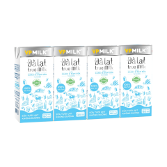 Lốc 4 sữa tươi VPMilk Đà Lạt True Milk không đường 180ml chính hãng | Siêu Thị GO!– Thực phẩm giá tốt