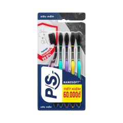 Lô 5 bàn chải đánh răng P/S than bạc kháng khuẩn 99,9% chính hãng
